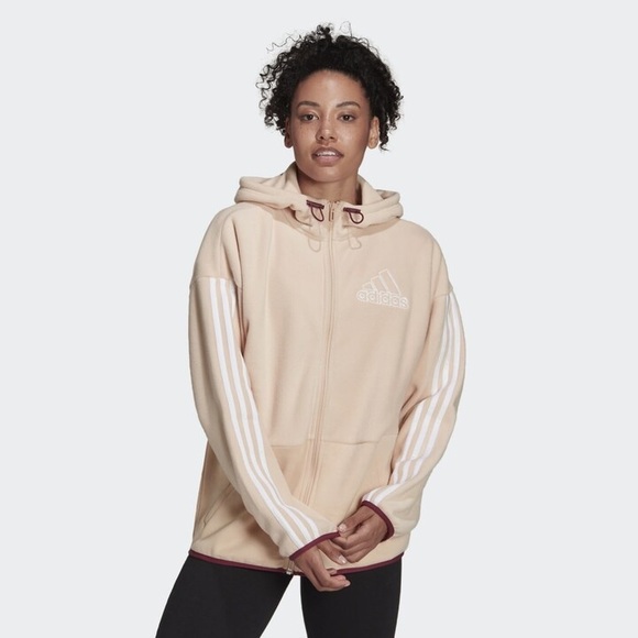 adidas Sweaters - adidas Brand Love Giant Logo Polar Fleece Hoodie
